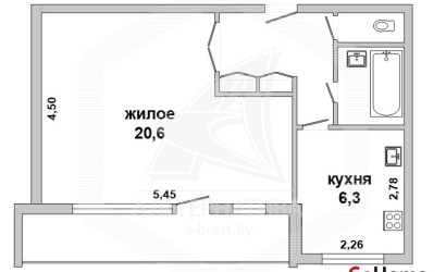 Купить 1-комнатную квартиру, Кобрин, , . Фото 4