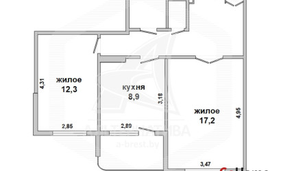 Купить 2-комнатную квартиру, Брест, Ковалево, ул. Волгоградская. Фото 1
