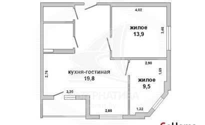 Купить 2-комнатную квартиру, Брест, Центр, ул. Фомина. Фото 1