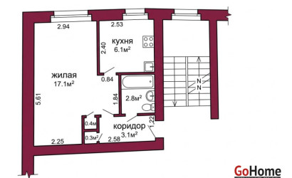 Купить 1-комнатную квартиру, Гродно, Максима Горького, 67. Фото 11