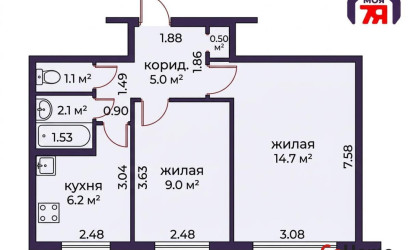 Купить 2-комнатную квартиру, Минск, Кошевого ул., 31 (Партизанский район). Фото 7