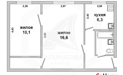 Купить 2-комнатную квартиру, Брест, Центр, б-р Шевченко. Фото 12