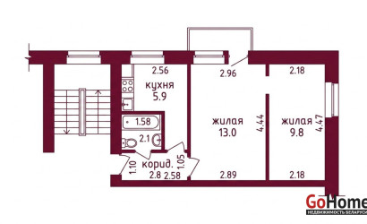 Купить 2-комнатную квартиру, Скидель, Комарова, 6. Фото 9