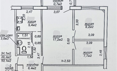 Купить 3-комнатную квартиру, Гомель, Космонавтов, 24. Фото 14