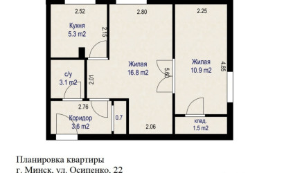 Купить 2-комнатную квартиру, Минск, ул. Осипенко, д. 22 (Центральный район). Фото 12