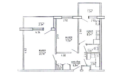 Купить 2-комнатную квартиру, Борисов, Днепровская ул., 53. Фото 1