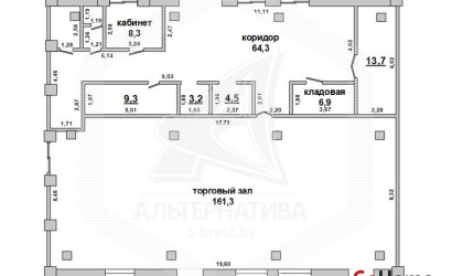 Продажа торгового помещения, Брест, Лт. рябцева, 277.3 кв.м.. Фото 1