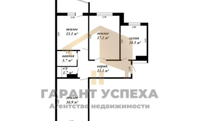 Купить 3-комнатную квартиру, Брест, ул. Рокосовского, д. . Фото 16