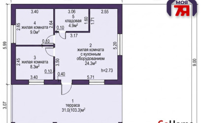  1-этаж.(67.1 м2), Радошковичи(Лесная)