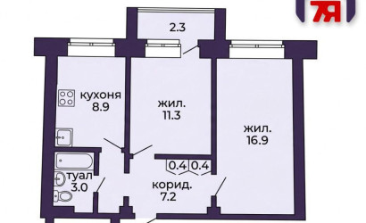 Купить 2-комнатную квартиру, Солигорск, Парковая ул., 11. Фото 2