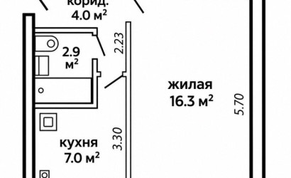 Купить 1-комнатную квартиру, Минск, Одоевского ул., 37 (Фрунзенский район). Фото 2