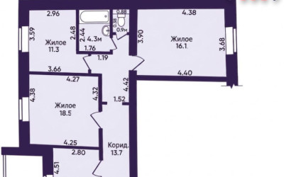 Купить 3-комнатную квартиру, Молодечно, Громадовская ул., 1. Фото 22