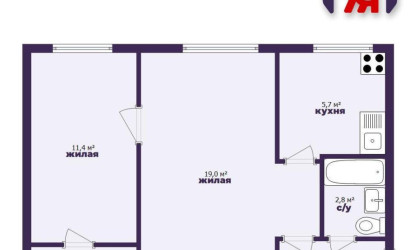 Купить 2-комнатную квартиру, Солигорск, Константина Заслонова ул., 18. Фото 16