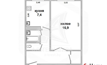 Купить 1-комнатную квартиру, Брест, Дубровка, пер. Сосновый. Фото 15