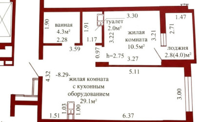 Купить 2-комнатную квартиру, Гродно, Советских Пограничников, 57. Фото 9