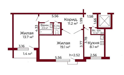 Купить 2-комнатную квартиру, Гродно, Врублевского, 64. Фото 15