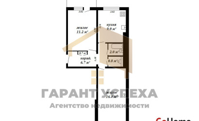 Купить 2-комнатную квартиру, Брест, ул. Рокосовского. Фото 4