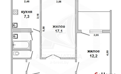 Купить 2-комнатную квартиру, Брест, Ковалево, ул. Волгоградская. Фото 15