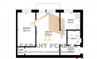 Купить 2-комнатную квартиру, Малорита, Ул. Лермонтова. Фото 1