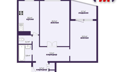 Купить 2-комнатную квартиру, Молодечно, Будавников ул., 13/В. Фото 21