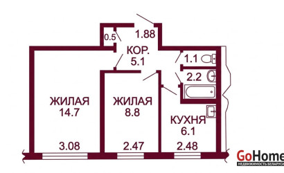 Купить 2-комнатную квартиру, Гродно, Ленинского Комсомола, 45. Фото 2