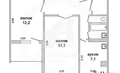 Купить 2-комнатную квартиру, Брест, Ковалево, ул. Суворова. Фото 19