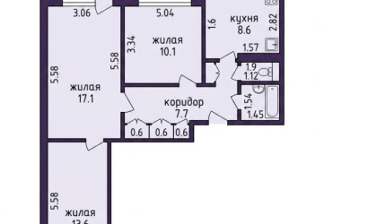 Купить 3-комнатную квартиру, Солигорск, Мира просп., 20/А. Фото 12