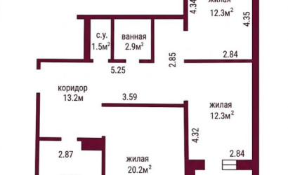 Купить 3-комнатную квартиру, Гродно, Кабяка, 8/4. Фото 4