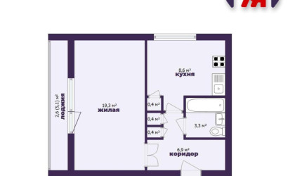 Купить 1-комнатную квартиру, Большевик, Южная ул., 9. Фото 14