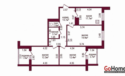 Купить 3-комнатную квартиру, Гродно, Космонавтов, 4В. Фото 16