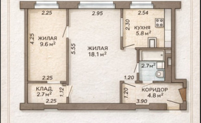 Купить 2-комнатную квартиру, Минск, Червякова, 2/5 (Центральный район). Фото 2