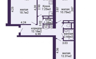 Купить 3-комнатную квартиру, Минск, Левкова ул., 35/2(Октябрьский район). Фото 2