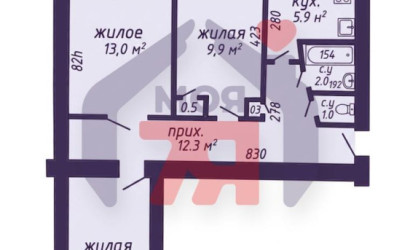 Купить 3-комнатную квартиру, Борисов, 8 Марта ул., 11. Фото 2