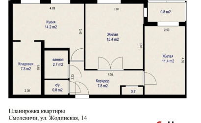 Купить 2-комнатную квартиру, Смолевичи, Жодинская ул., 14. Фото 11