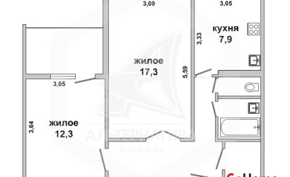 Купить 2-комнатную квартиру, Брест, Граевка, ул. Красногвардейская. Фото 17