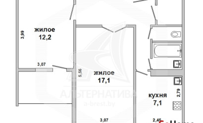 Купить 2-комнатную квартиру, Брест, Лт. рябцева, ул. Лейтенанта Рябцева. Фото 12