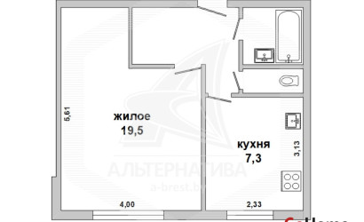 Купить 1-комнатную квартиру, Брест, Киевка, ул. Скрипникова. Фото 1