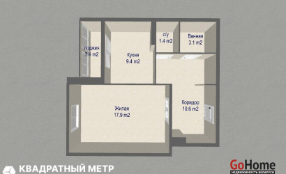 Купить 1-комнатную квартиру, Минск, Киреева ул., 25. Фото 18