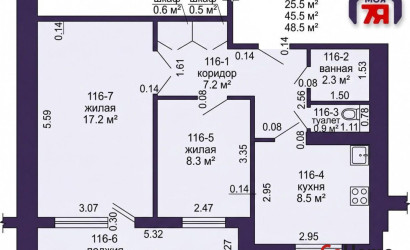 Купить 2-комнатную квартиру, Солигорск, Константина Заслонова ул., 65. Фото 22
