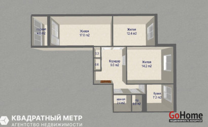 Купить 3-комнатную квартиру, Минск, Одинцова ул., 2/2(Фрунзенский район). Фото 18