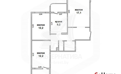 Купить 3-комнатную квартиру, Брест, Восток, ул. Гродненская. Фото 29