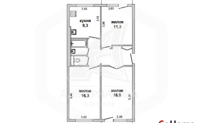 Купить 3-комнатную квартиру, Кобрин, , . Фото 16
