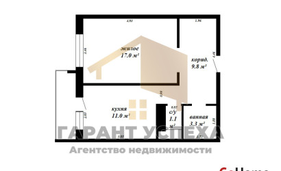 Купить 1-комнатную квартиру, Брест, Екельчика. Фото 1