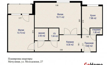 Купить 2-комнатную квартиру, Мачулищи, Молодежная ул., 27. Фото 13