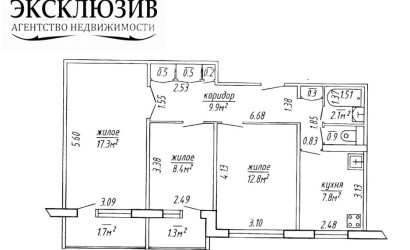 Купить 3-комнатную квартиру, Новополоцк, Калинина ул., 3. Фото 11