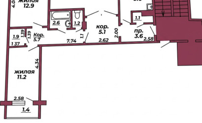 Купить 3-комнатную квартиру, Гродно, Пестрака, 46. Фото 8