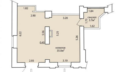 Продажа помещения, Минск, Берестянская, 6,  38.7 кв.м.. Фото 1
