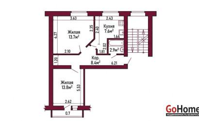 Купить 2-комнатную квартиру, Гродно, Доватора, 7. Фото 13