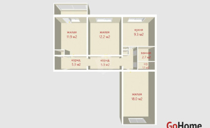 Купить 3-комнатную квартиру, Дружный, Чепика ул., 16. Фото 22