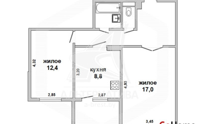 Купить 2-комнатную квартиру, Брест, Ковалево, ул. Карьерная. Фото 1